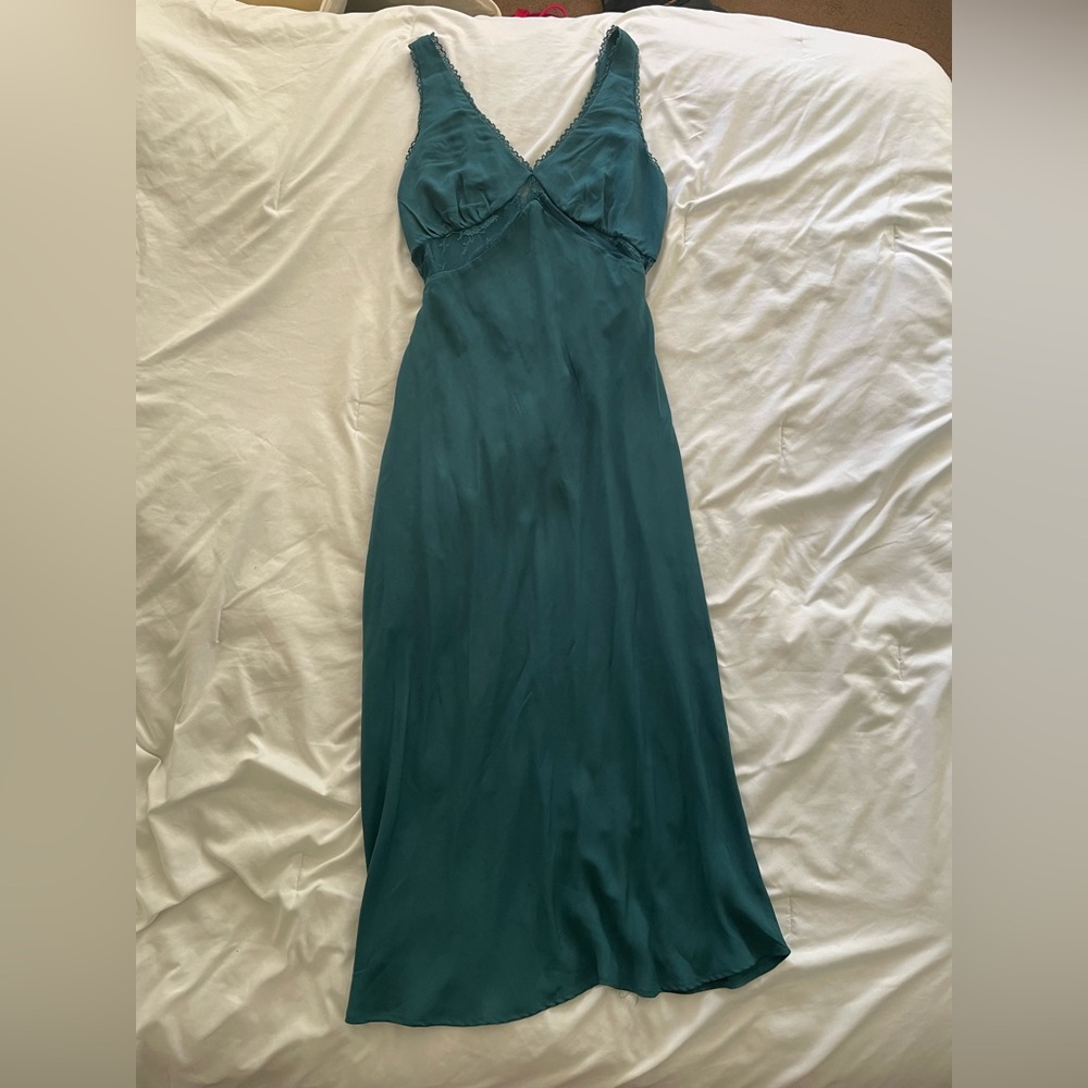 Wild Fable Teal Midi Dress w/lace Cut-Outs
